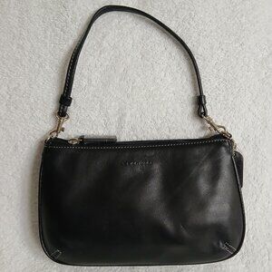 Levenger Black Leather Pouchette with Removable Strap -- NEW